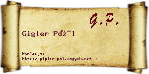 Gigler Pál névjegykártya
